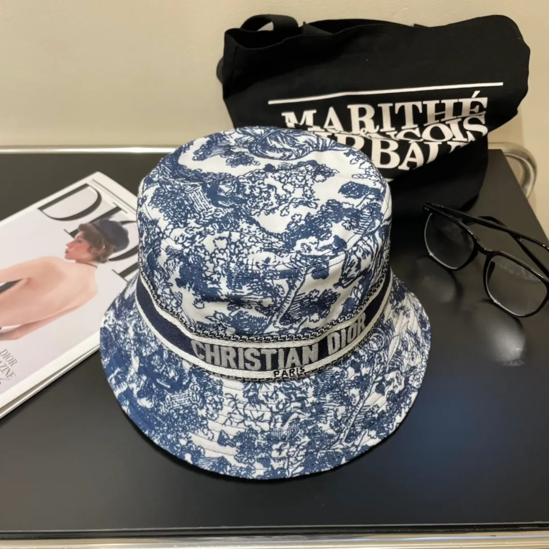 P90 original order quality [Dior DIOR] official website is online at the same time. The new Korean version of landscape painting, heavy industry customization, 1:1 original order quality, unisex fisherman hat, linen geological fabric, original quality counter🔥🔥🔥