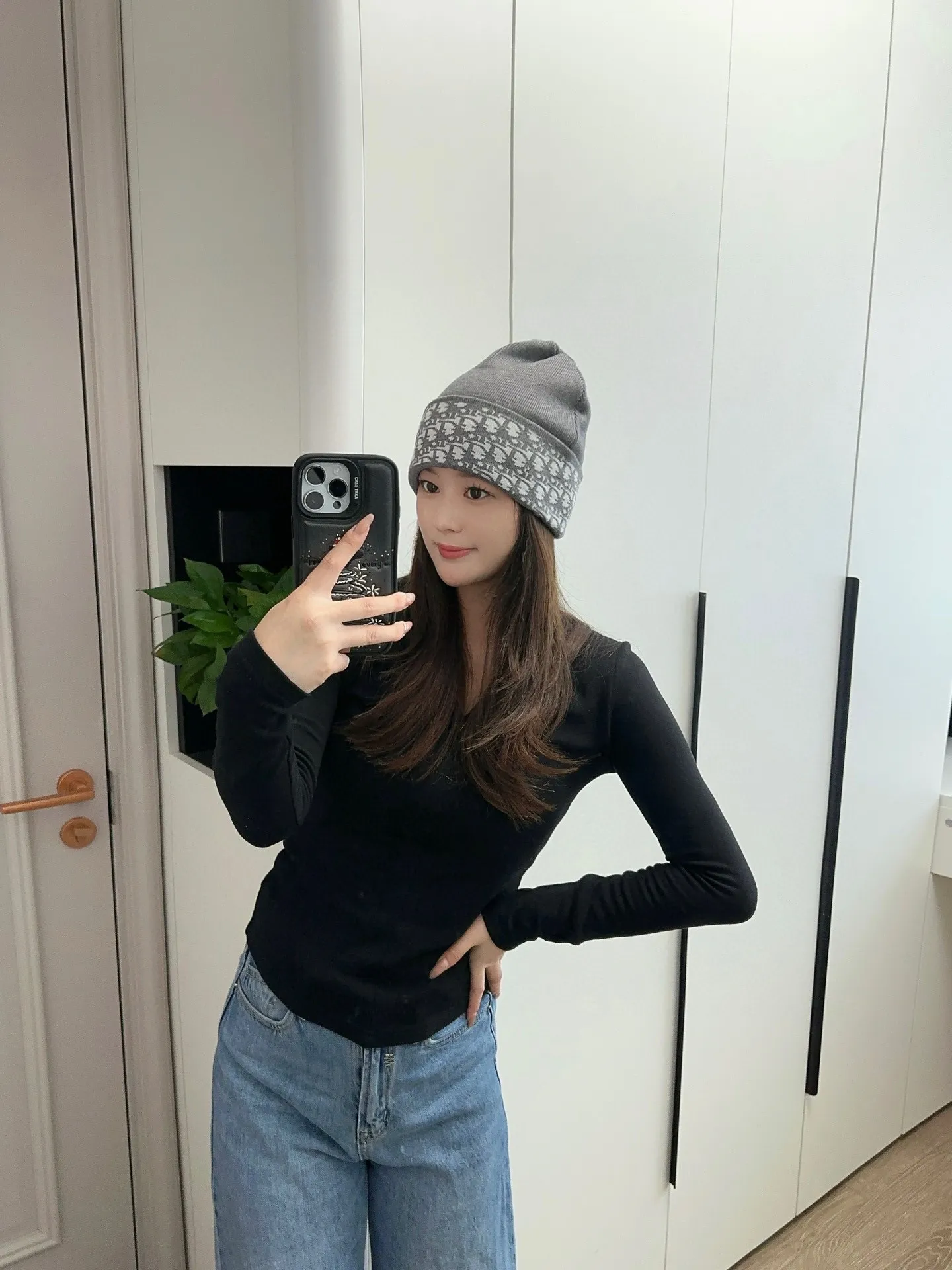 P50 with dust bag DIOR Dior original single hat official website new product Love][Love] Wool Cashmere Double-layer Hat😱😘Warm and fashionable, simple and elegant, more fashionable and high-end!