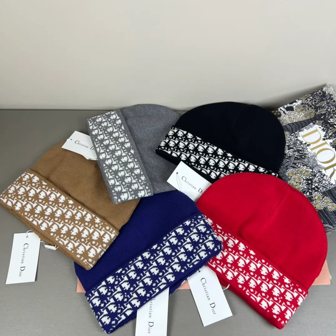 P50 with dust bag DIOR Dior original single hat official website new product Love][Love] Wool Cashmere Double-layer Hat😱😘Warm and fashionable, simple and elegant, more fashionable and high-end!