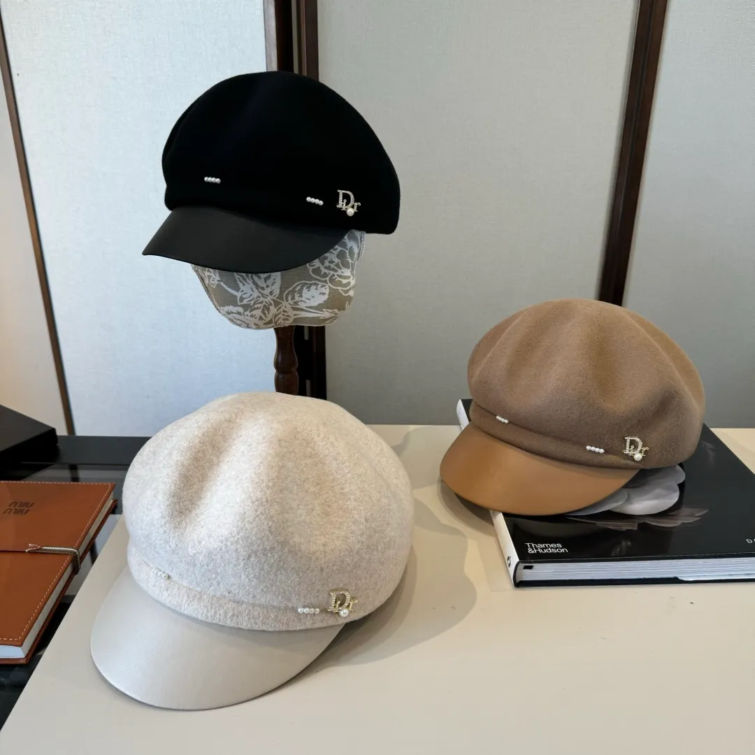 💰190¥ Dior wool peaked military cap, washed leather brim, 100% wool🦙, head circumference 57cm