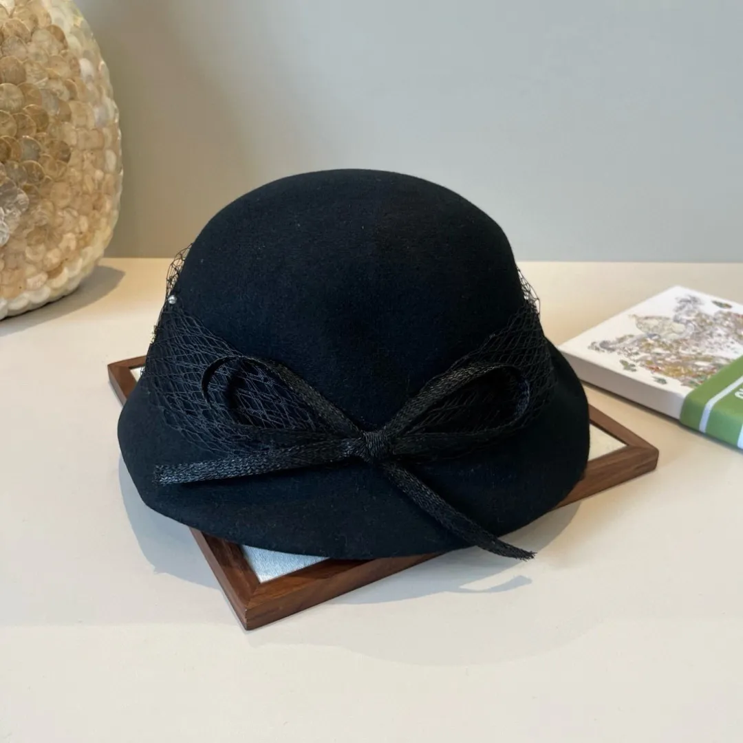 💰180¥ Black Dior new wool 🦙 top hat, beret, super goddess style, advanced custom hat, 100% wool 🦙% fabric, head circumference 57cm