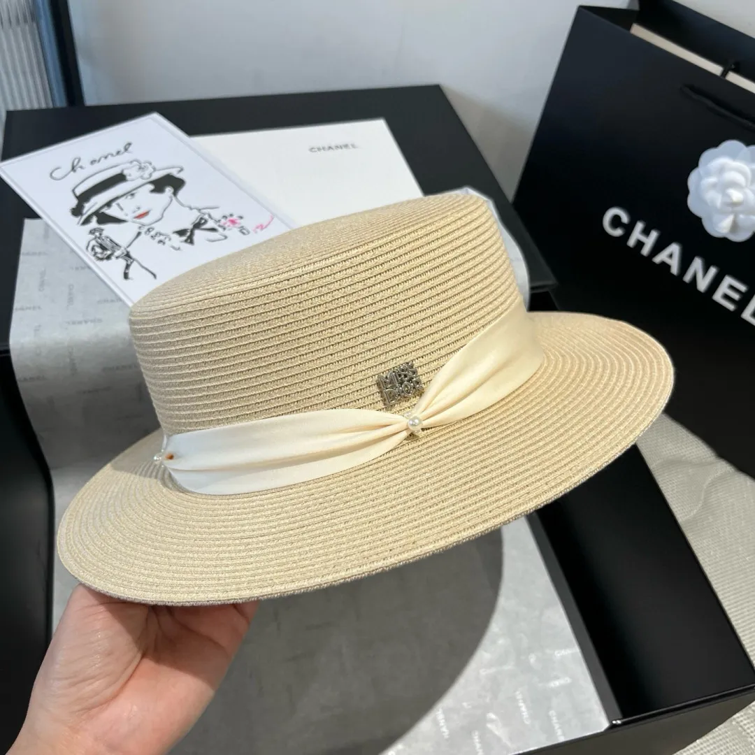💰160¥ Dior new straw hat, flat top hat Taiwan PP straw, head circumference 57cm