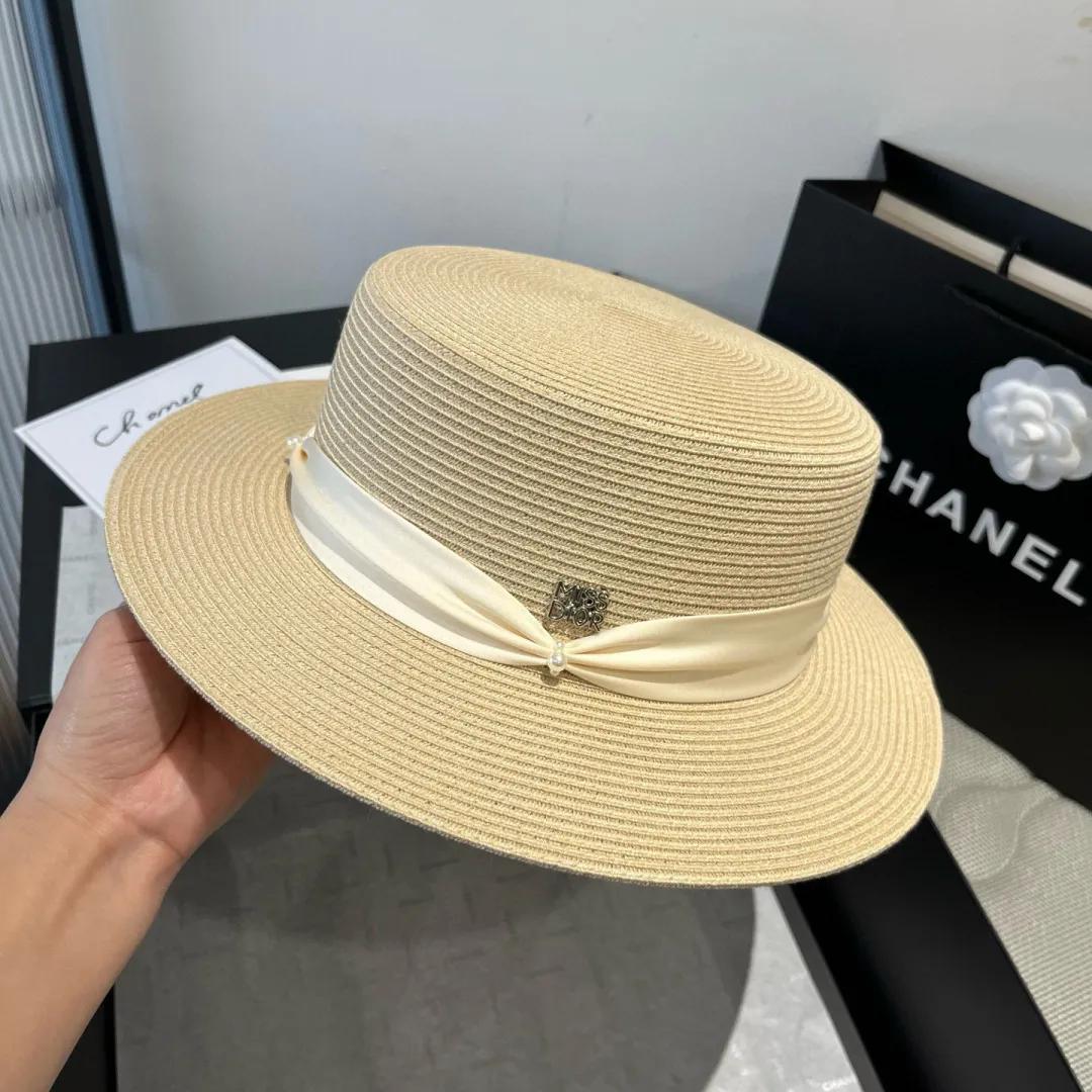 💰160¥ Dior new straw hat, flat top hat Taiwan PP straw, head circumference 57cm