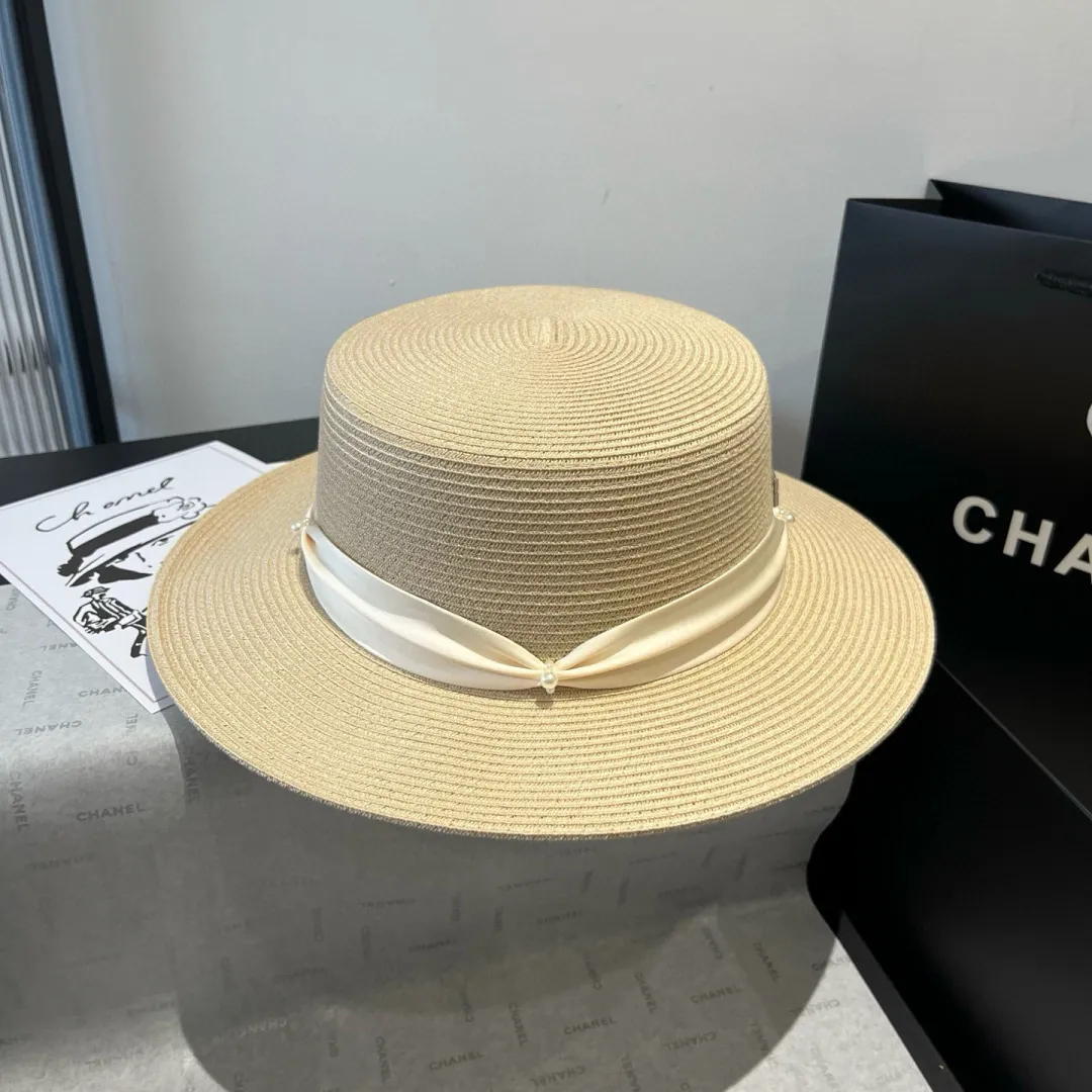 💰160¥ Dior new straw hat, flat top hat Taiwan PP straw, head circumference 57cm