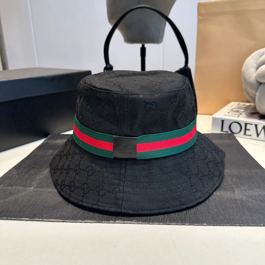 P60 GUCCI 2025 counter new jacquard denim fisherman hat, very trendy! Casual and sports style, classic production, super easy to match! Look small