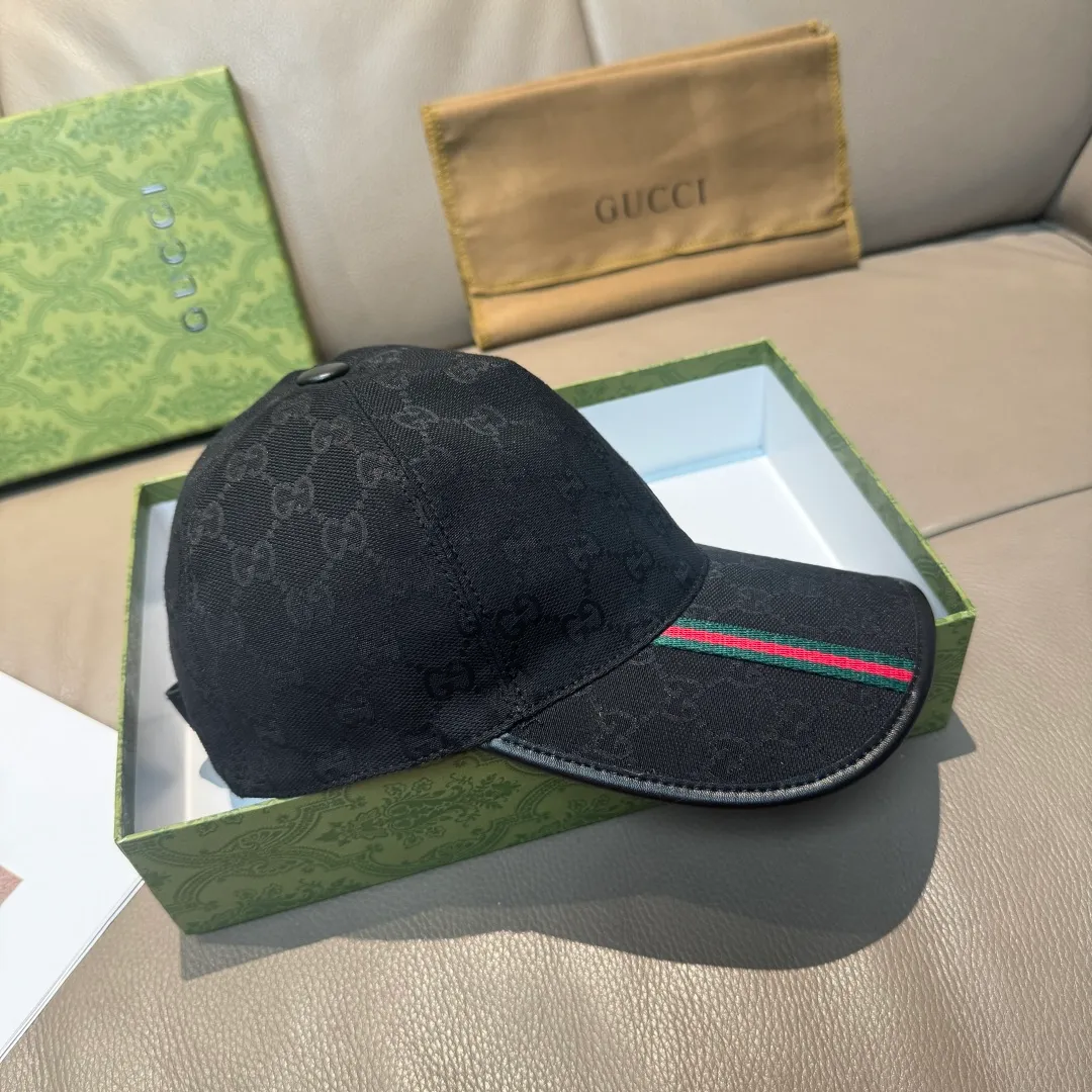 p90., Gucci (Gucci) classic original baseball cap, vertical small webbing, 1:1 mold customization, original canvas + first-layer cowhide, genuine leather edging, handsome and fashionable, popular purchasing agency, versatile style for men and women, great quality! The basic head circumference is 56cm, and the patch is adjustable.