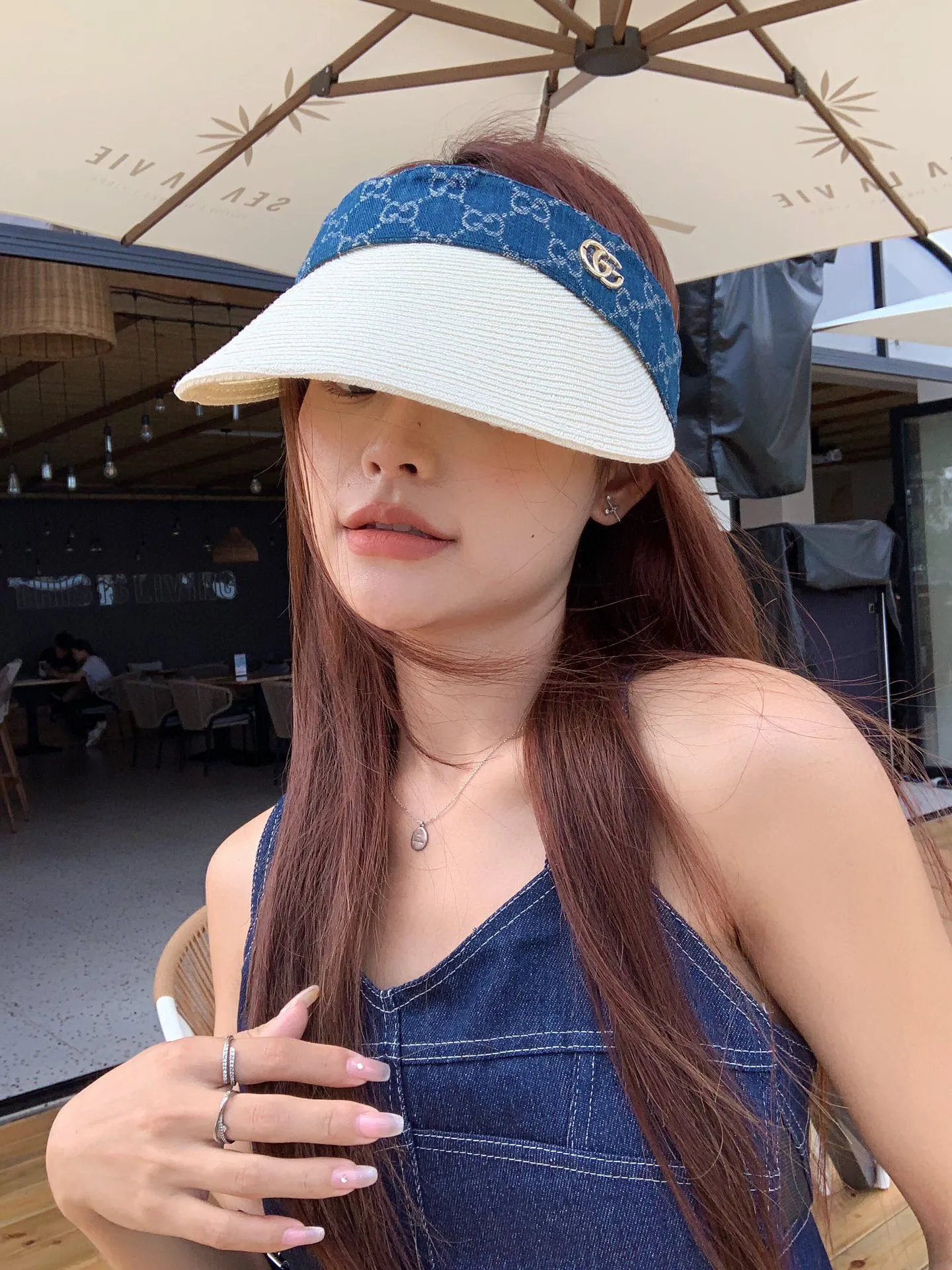 💰100¥ Gucci straw hat, empty top straw hat, adjustable