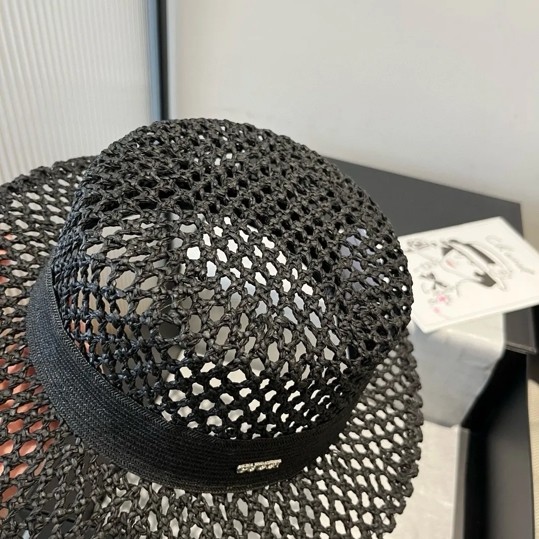 💰160¥ Gucci flat top hat, hollow sun hat, small top hat, head circumference 57cm