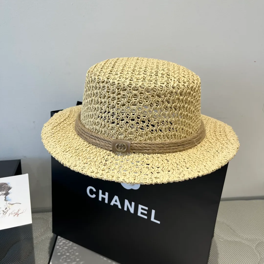 💰120¥ Gucci flat top hat, hollow sun hat, small top hat, head circumference 57cm