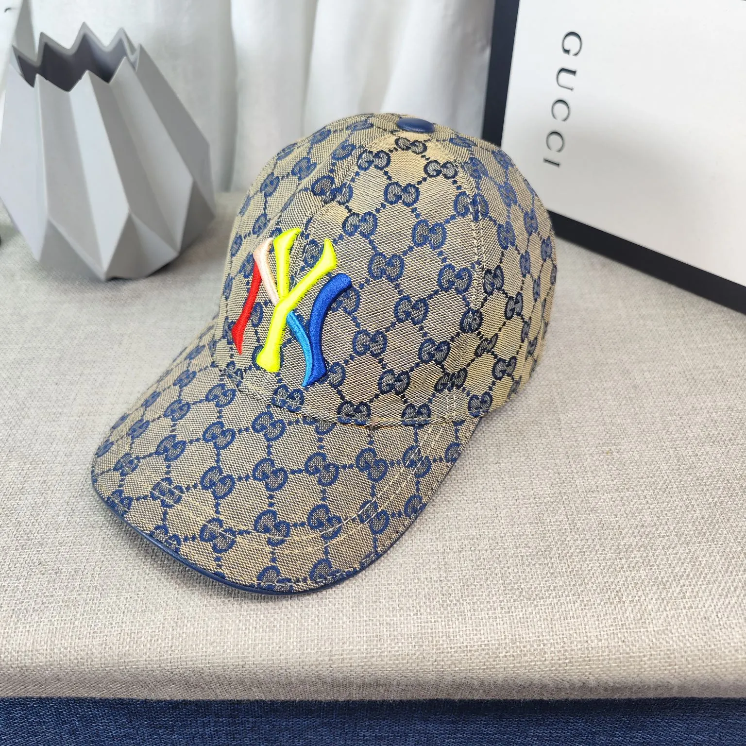p 45 GUCCI-Co-branded NY-High version original single pair flower official website same style baseball cap🌸