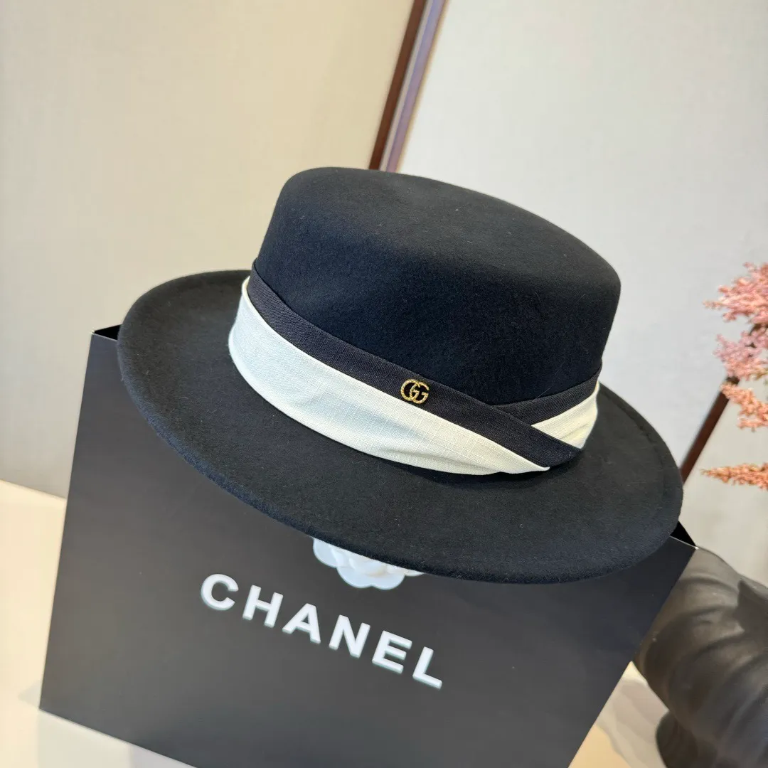 💰180¥ Gucci new wool top hat, flat top hat, 100% wool fabric 🦙%, head circumference 57cm