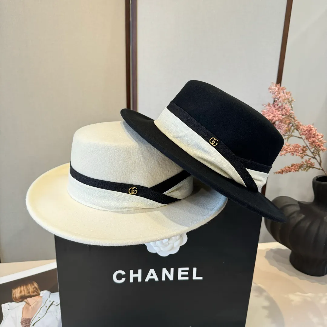 💰180¥ Gucci new wool top hat, flat top hat, 100% wool fabric 🦙%, head circumference 57cm
