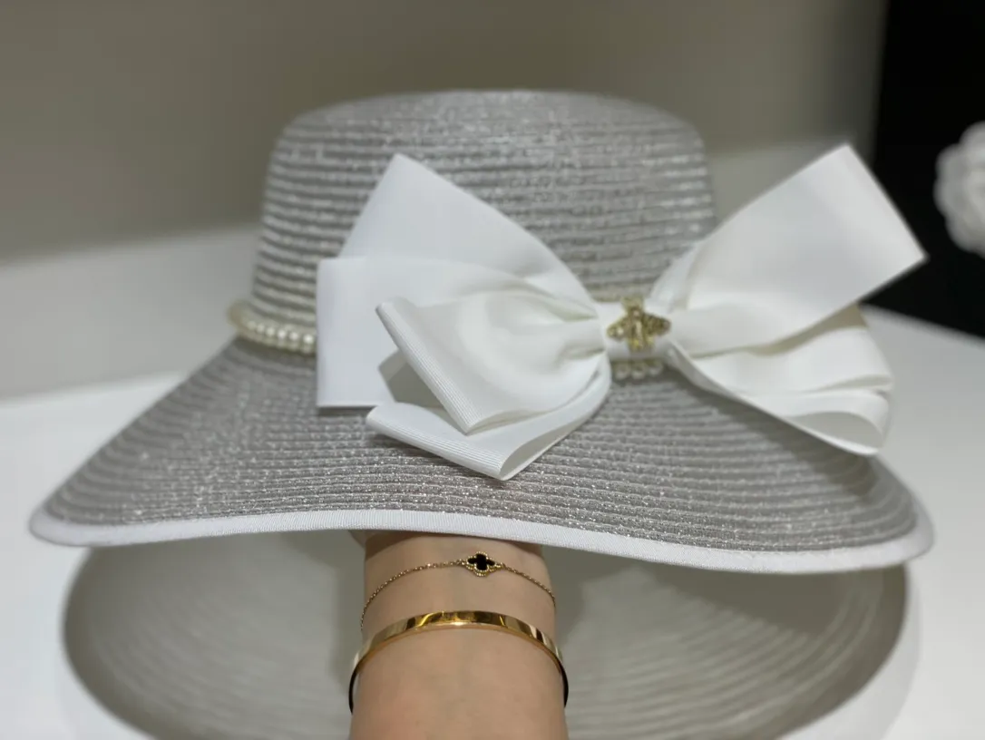 Gucci bow mesh large brimmed hat