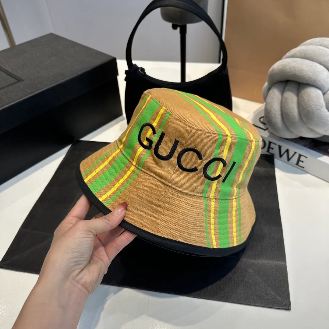 P60 GUCCI Gucci's new counter-synchronized reversible fisherman hat, popular model shipped, super easy to match, new model on the shelves