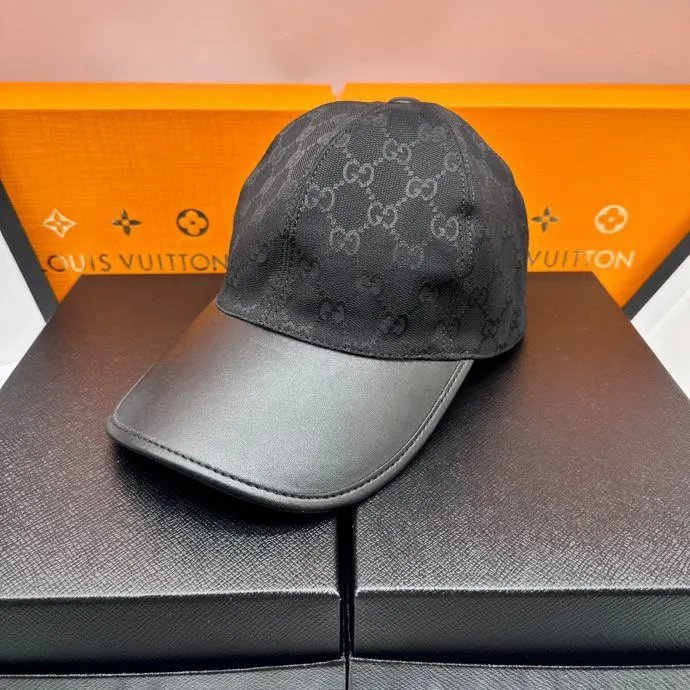 P90 hot-selling Gucci canvas patchwork leather, best-selling at counters, top-quality original order, excellent quality, the same baseball cap as the official website, taken in kind, ready for immediate delivery