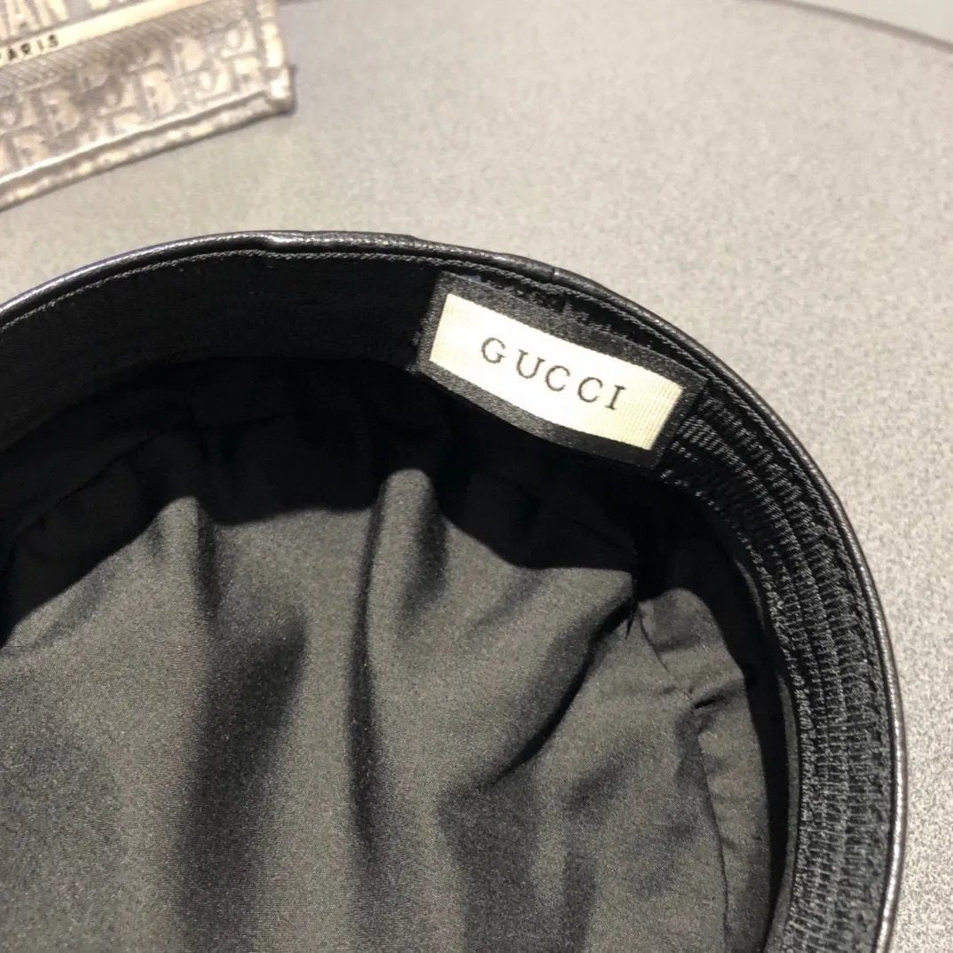 P160 Gucci new military cap, double G metal belt accessories, great style, comfortable and breathable, versatile style!