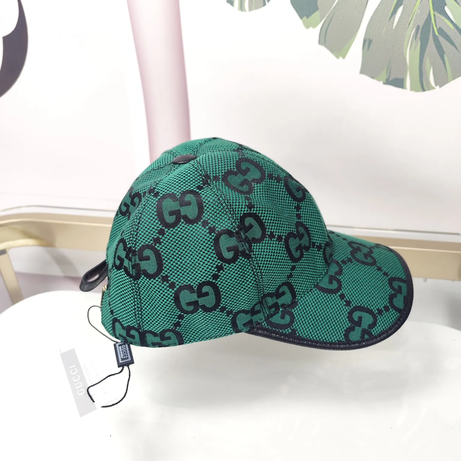 Batch 90 GUCCI--New GG [Fireworks] Big G high version with floral original single official website same style baseball cap