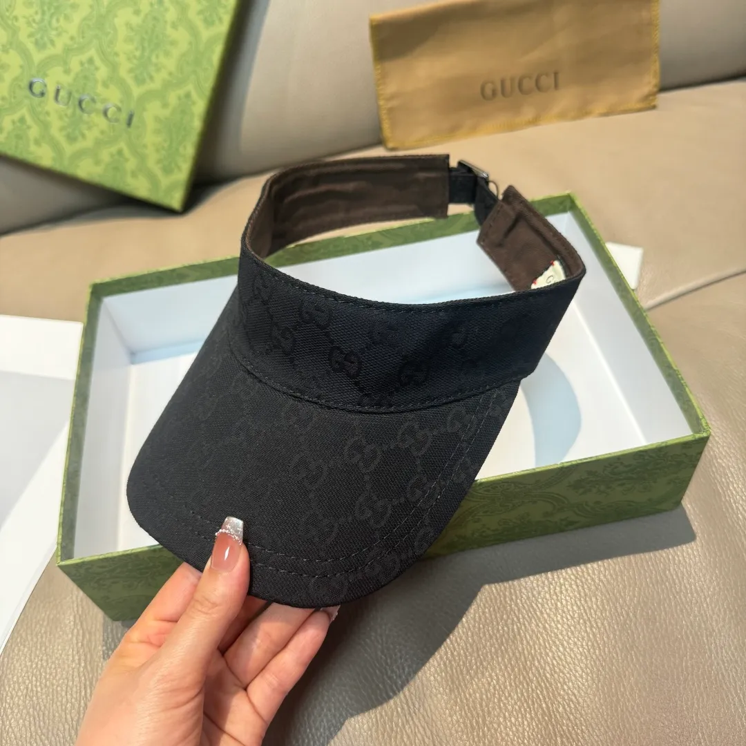 P90 original version shipped!   , Gucci (Gucci) latest original single wide version of the empty hat with webbing. 1:1 mold opening and customization at the counter, the highest version, original canvas fabric, light and breathable! Photographed in real life, suitable for men and women in all seasons, basic head circumference 56cm, adjustable patches.