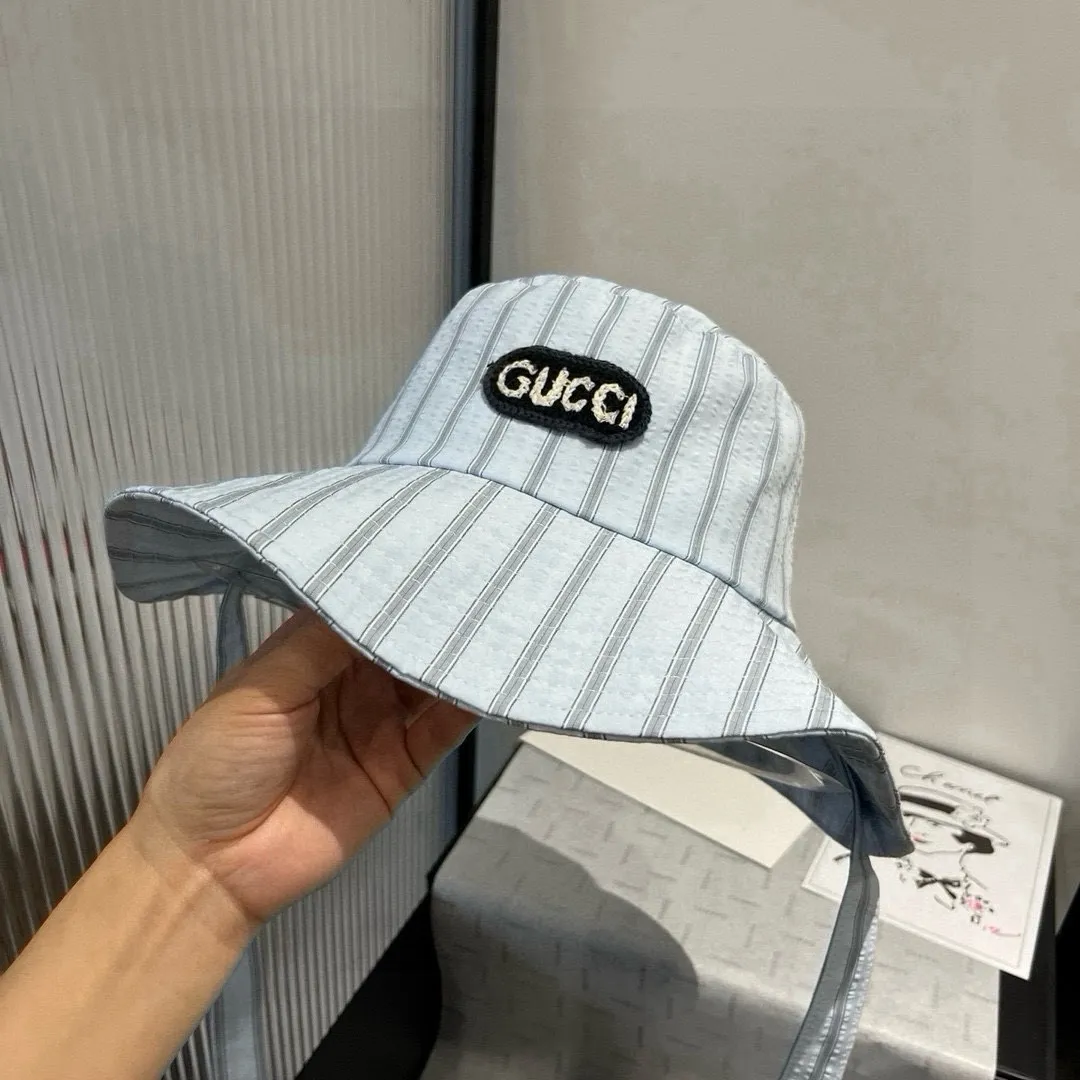 💰120¥ Gucci new fisherman hat, striped hat, head circumference 57cm