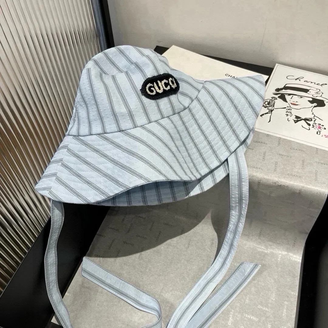 💰120¥ Gucci new fisherman hat, striped hat, head circumference 57cm