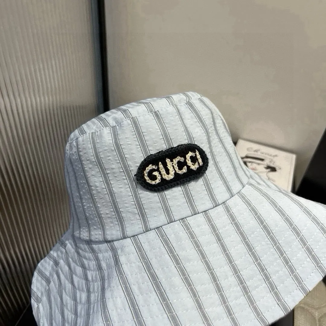 💰120¥ Gucci new fisherman hat, striped hat, head circumference 57cm