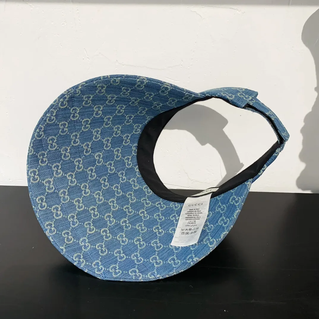 New arrival ꫛꫀꪝ ❥—— 🖤GUCCI large empty top folding hat 🆕Exclusively customized, sun protection and sunshade, versatile 👌 Head circumference 55~58cm, sun protection and sunshade 👒Blue khaki