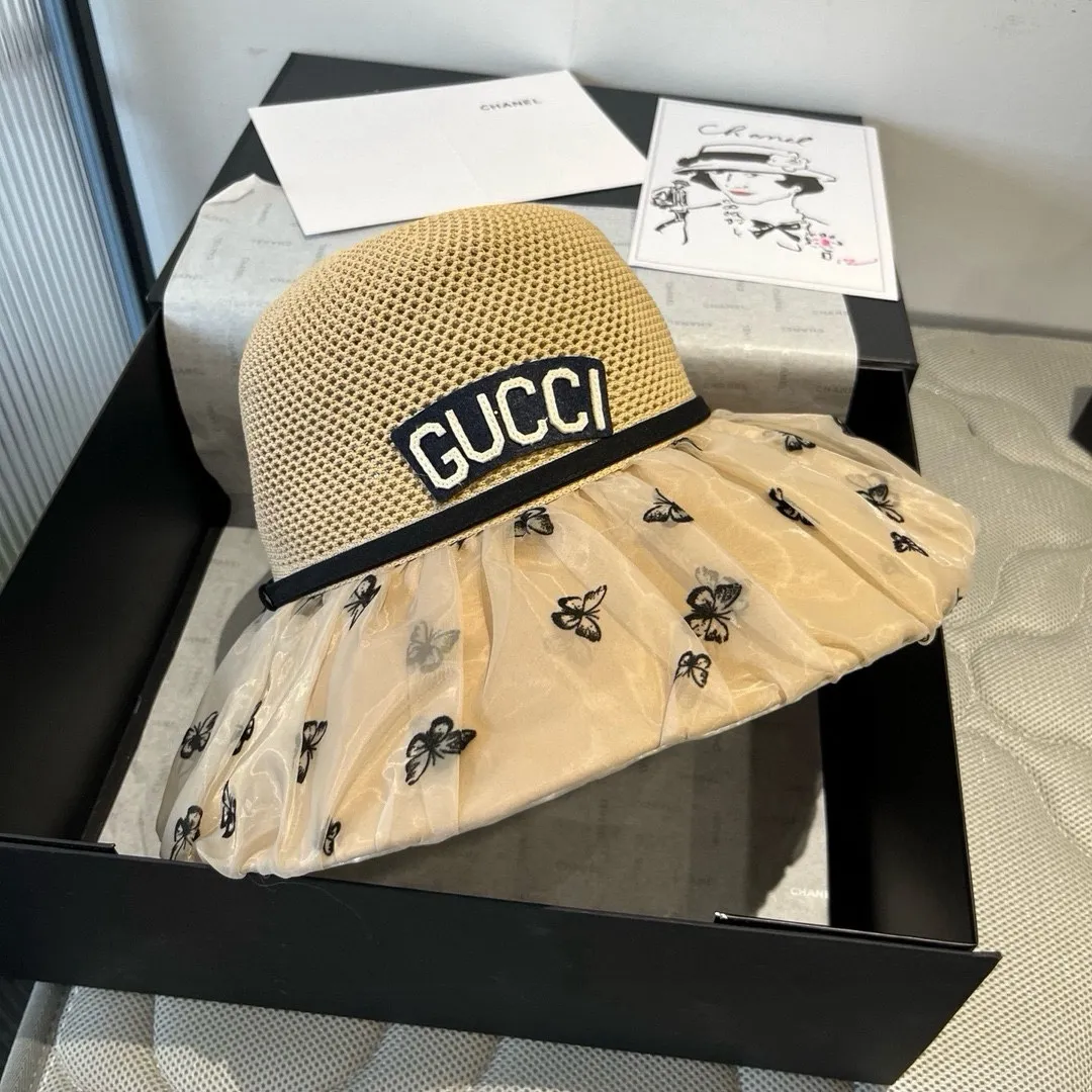💰120¥ Gucci new lantern hat, sunshade straw hat, anti-UV brim, head circumference 57cm