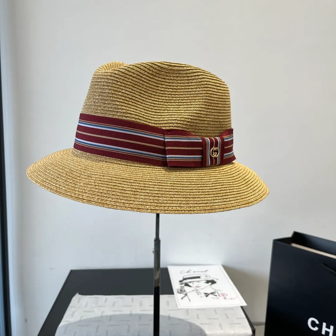 💰150¥ Gucci new flat top hat, small sun hat, head circumference 57cm