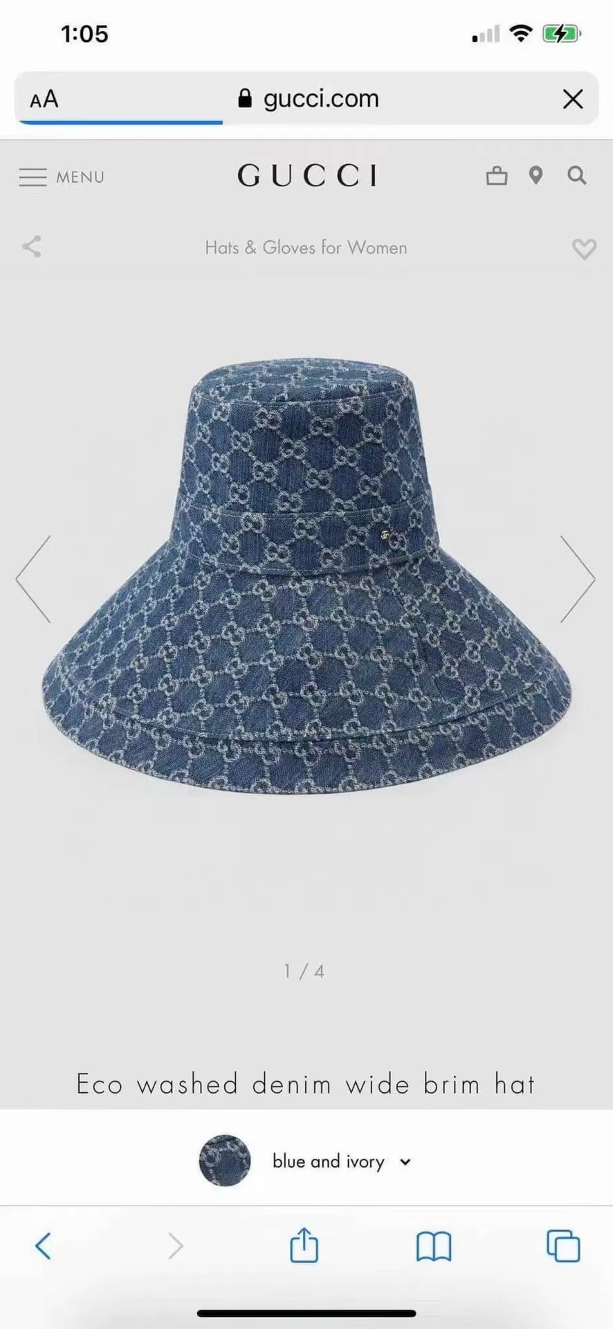 P100gucci silver thread bucket hat get! Jackie 1961 denim denim series bucket hat ready for delivery in seconds, available in black p136