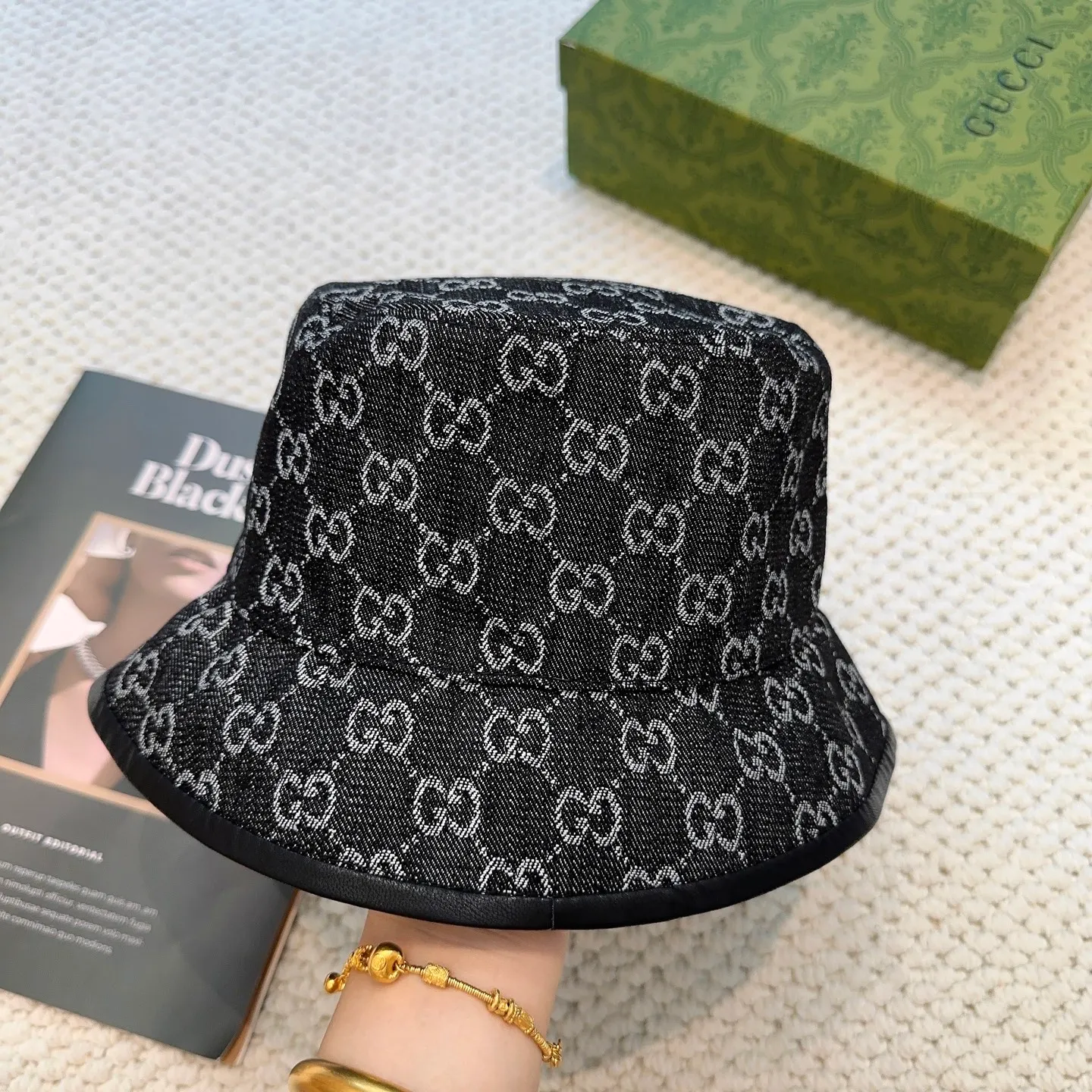 P90 original order quality GUCCI Gucci bucket hat👒Official website new product Gucci bucket hat is coming. The craftsmanship is very exquisite, high-end and classy! Low-key luxury, easy to carry! Running volume!