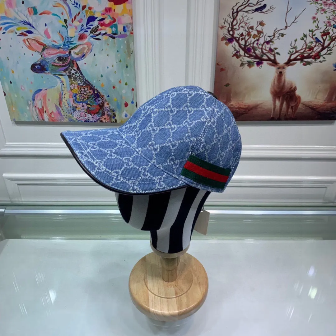 🉐100 Gucci (Gucci) 2020 new original baseball cap😍😍Double G denim jacquard, retro design, 1:1 mold opening and customization at the counter! Original denim fabric + first-layer cowhide, light and breathable! Actual photo, suitable for men and women, basic head circumference 56cm, adjustable patch.