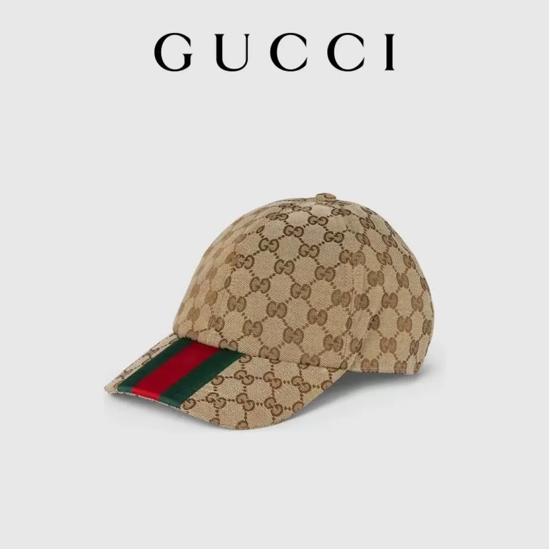 P90 original version shipped!   , Gucci (Gucci) latest original baseball cap, wide webbing. 1:1 mold opening and customization at the counter, the highest version, original canvas fabric + first-layer cowhide, light and breathable! Photographed in real life, suitable for men and women in all seasons, basic head circumference 56cm, adjustable patches.