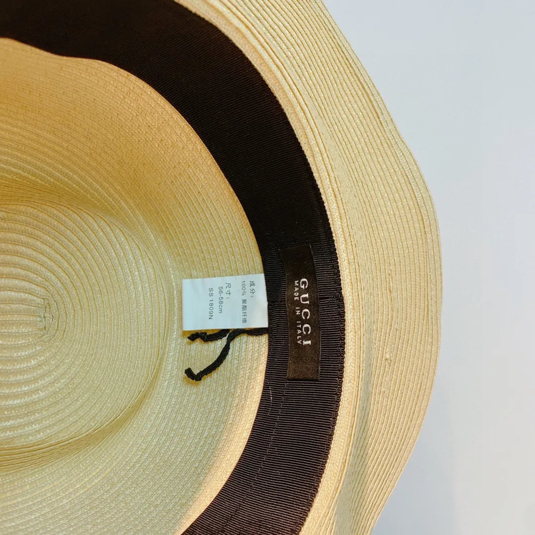 p160 Gucci 2022 new summer hat, concave and convex shape, simple and elegant, a must-have for travel, beige and beige two colors, adjustable, % focus fiber, head circumference 57cm↔️