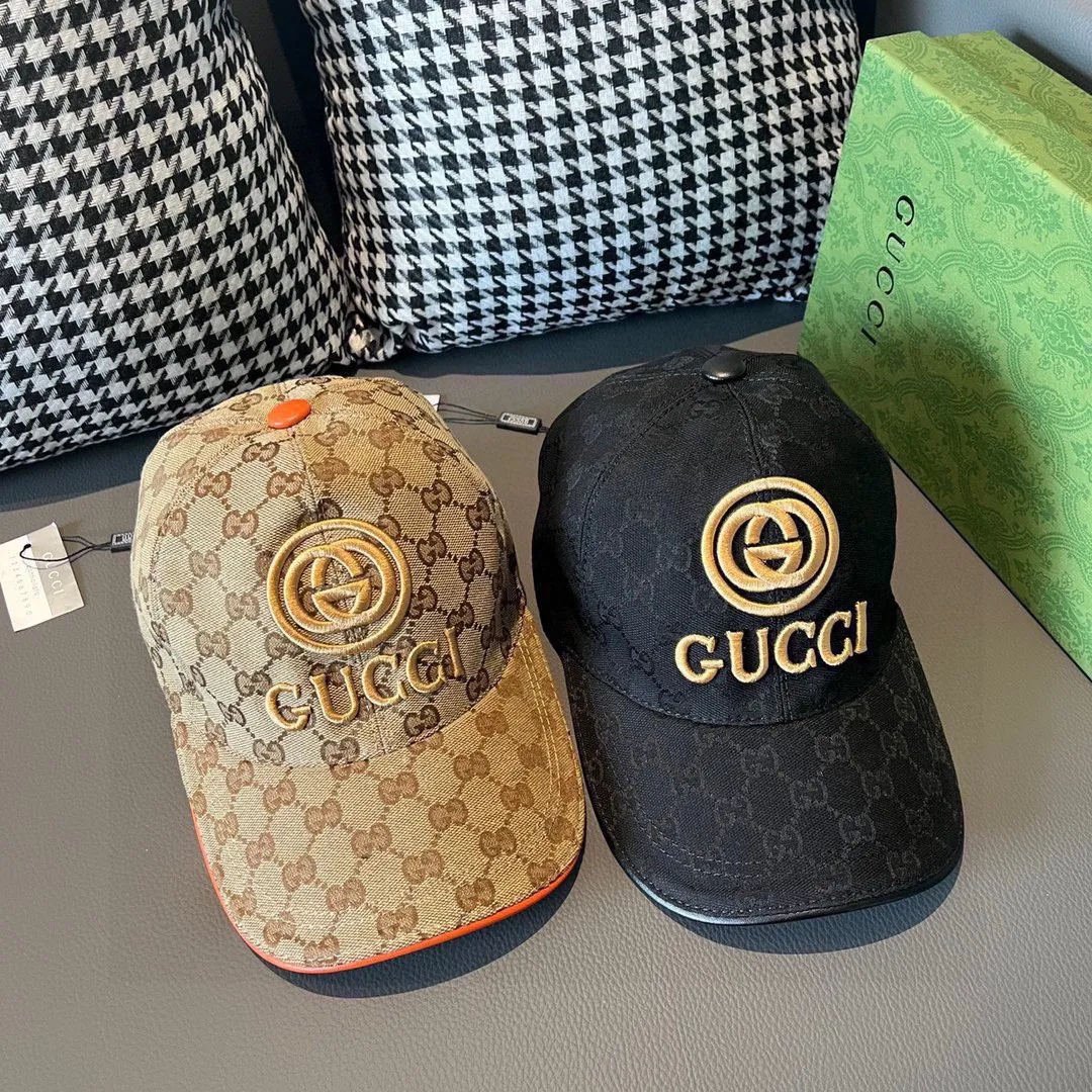 🉐️90, Gucci (Gucci) new original baseball cap, GUCCI embroidery, 1:1 mold customization, heavy gold thread embroidery, details comparable to counters, original canvas + first-layer cowhide, excellent quality! The first choice for handsome men and beautiful women, fashionable and versatile. The basic head circumference is 56cm, and the patch is adjustable.