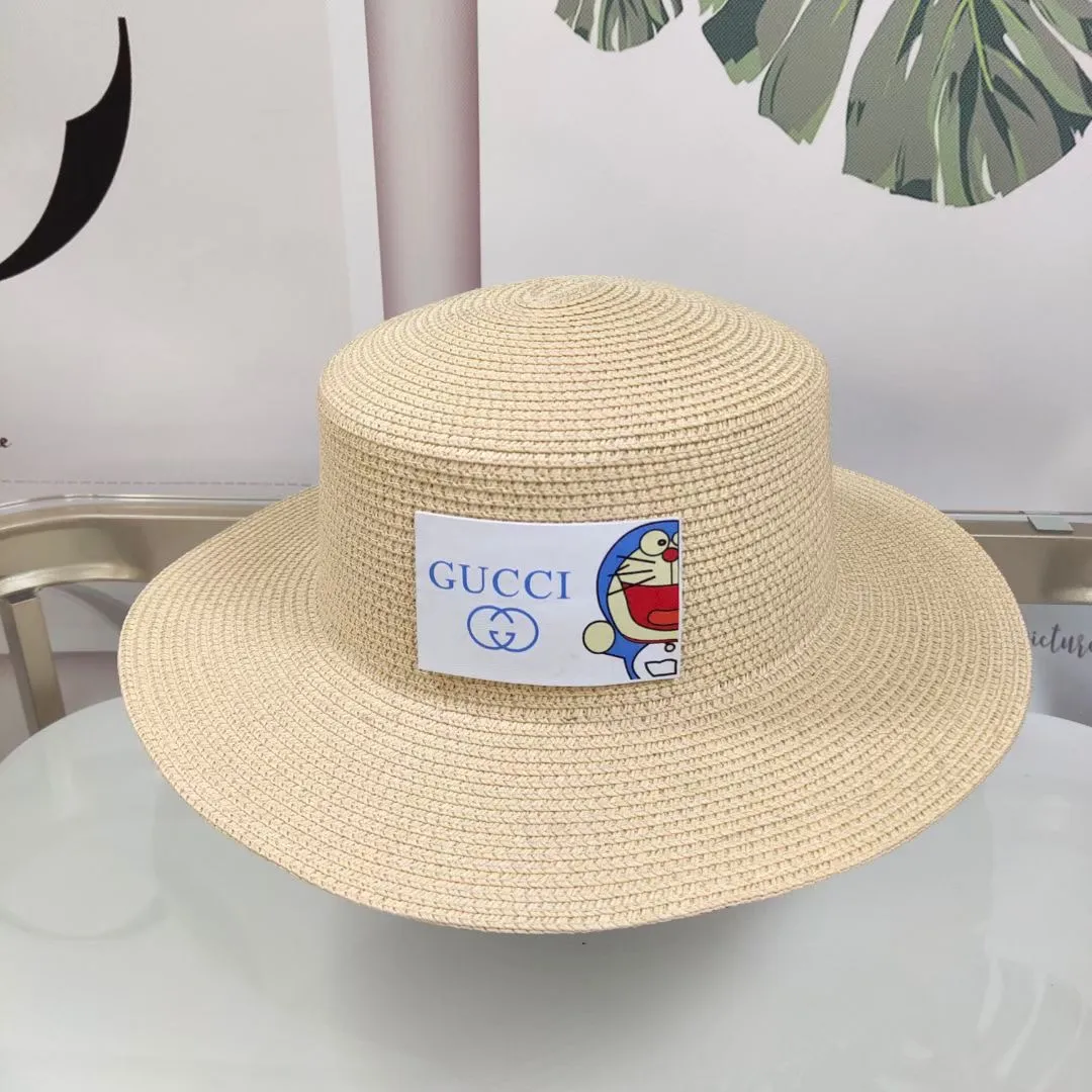 Special P80💛 Comes with dust bag [GUCCI] 2022 new straw sunshade hat and basin hat🤩Beach style, simple and elegant, versatile item ~ the first choice for going out on the street, the new hat style is super beautiful, new products are on the shelves