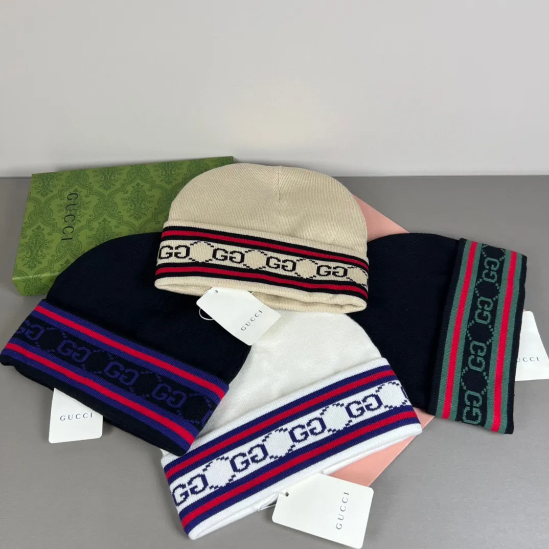 P50 with dust bag GUCCI Gucci original single hat official website new hairband decorative knitted hat, love][love] wool cashmere double-layer hat😱😘warm and fashionable, simple and elegant, more fashionable and high-end!