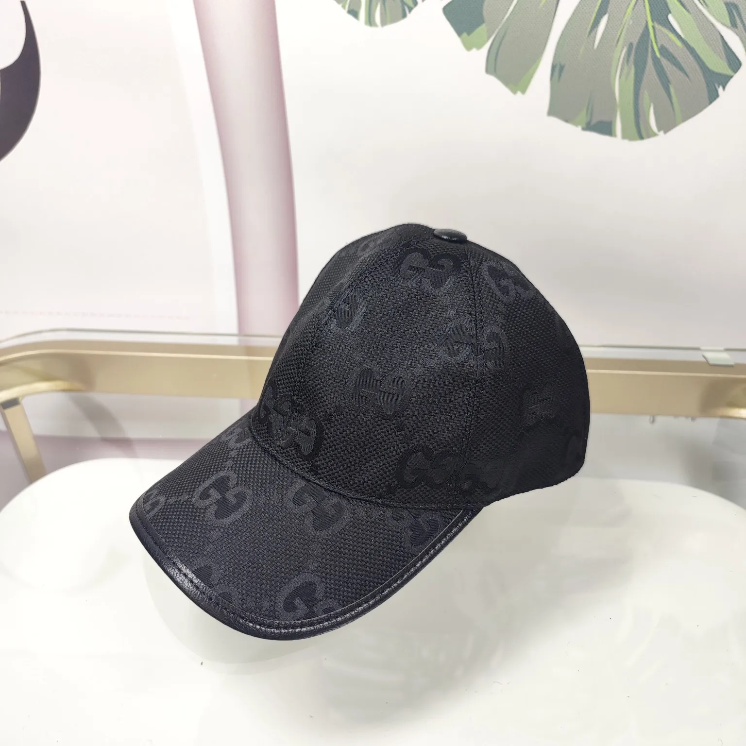 Batch 90 GUCCI--New GG [Fireworks] Big G high version with floral original single official website same style baseball cap