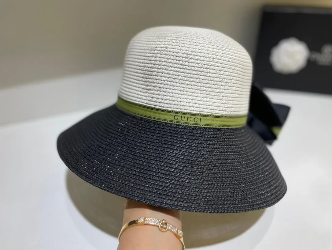 Inquiry with pictures, preferential treatment for large quantity. Gucci bow contrast basin hat
