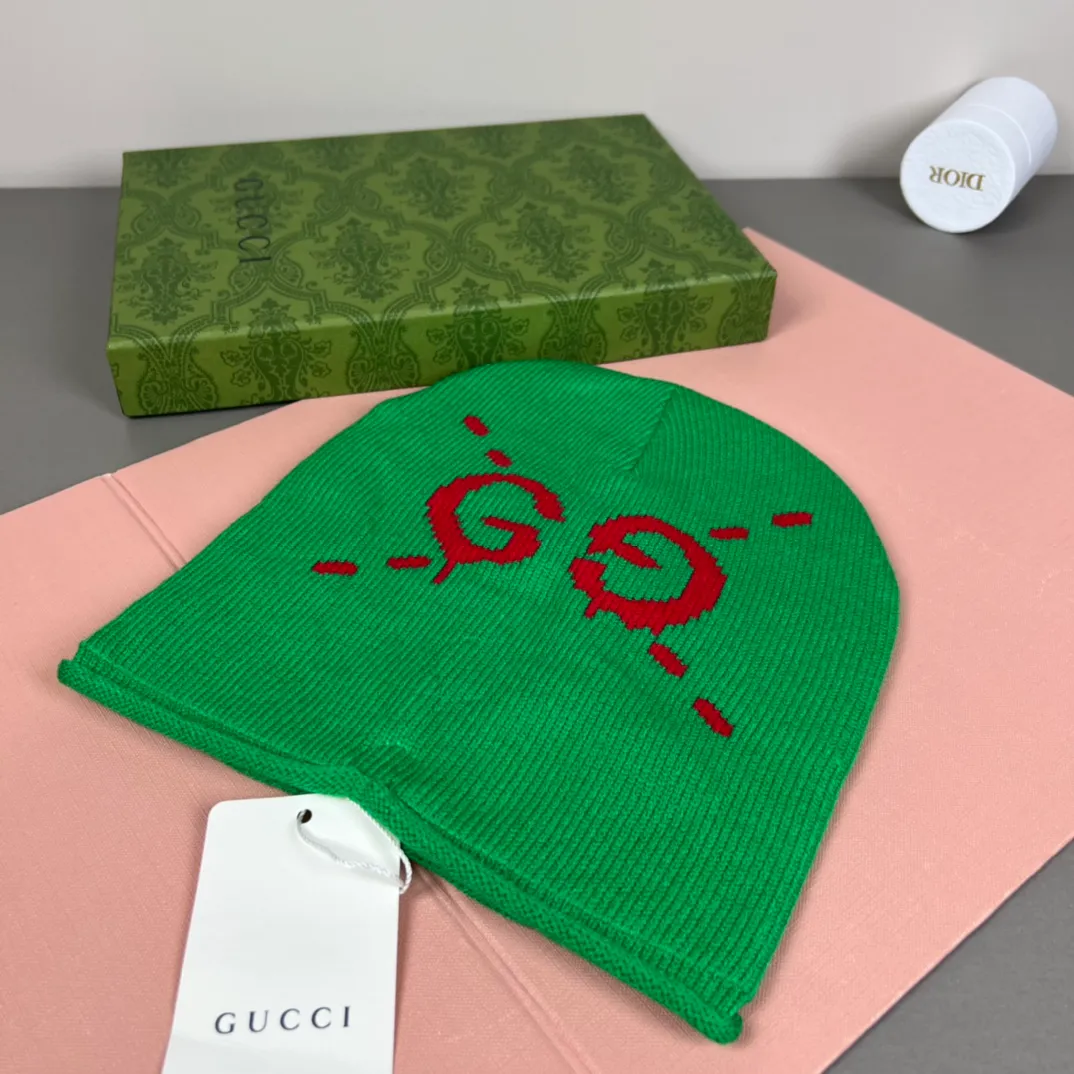 P46 with dust bag GUCCI Gucci original single hat official website new hairband decorative knitted hat, love][love] wool cashmere double-layer hat😱😘warm and fashionable, simple and elegant, more fashionable and high-end!