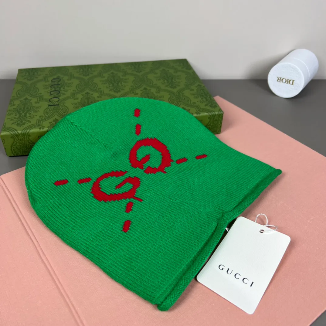 P46 with dust bag GUCCI Gucci original single hat official website new hairband decorative knitted hat, love][love] wool cashmere double-layer hat😱😘warm and fashionable, simple and elegant, more fashionable and high-end!