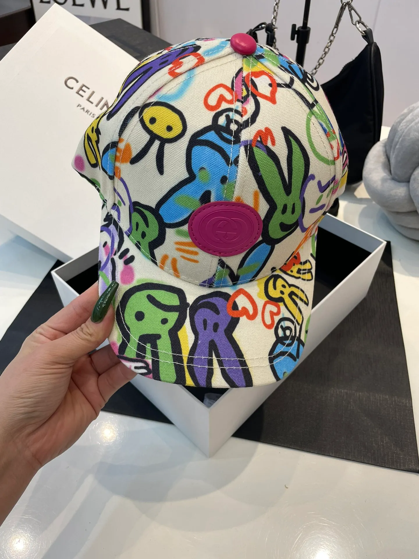 P60 GUCCI Gucci Chinese New Year Series Gucci rabbit print baseball cap