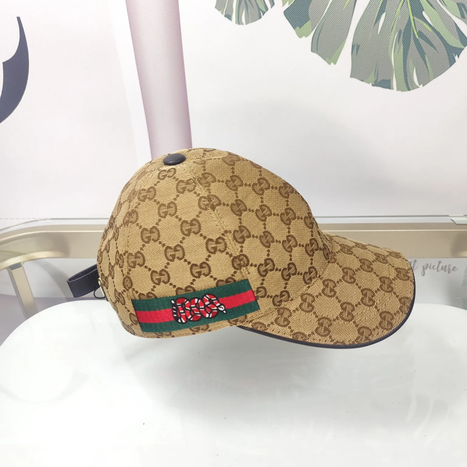 Batch 90 GUCCI--🐍Snake official website same style high version original single pair flower baseball cap