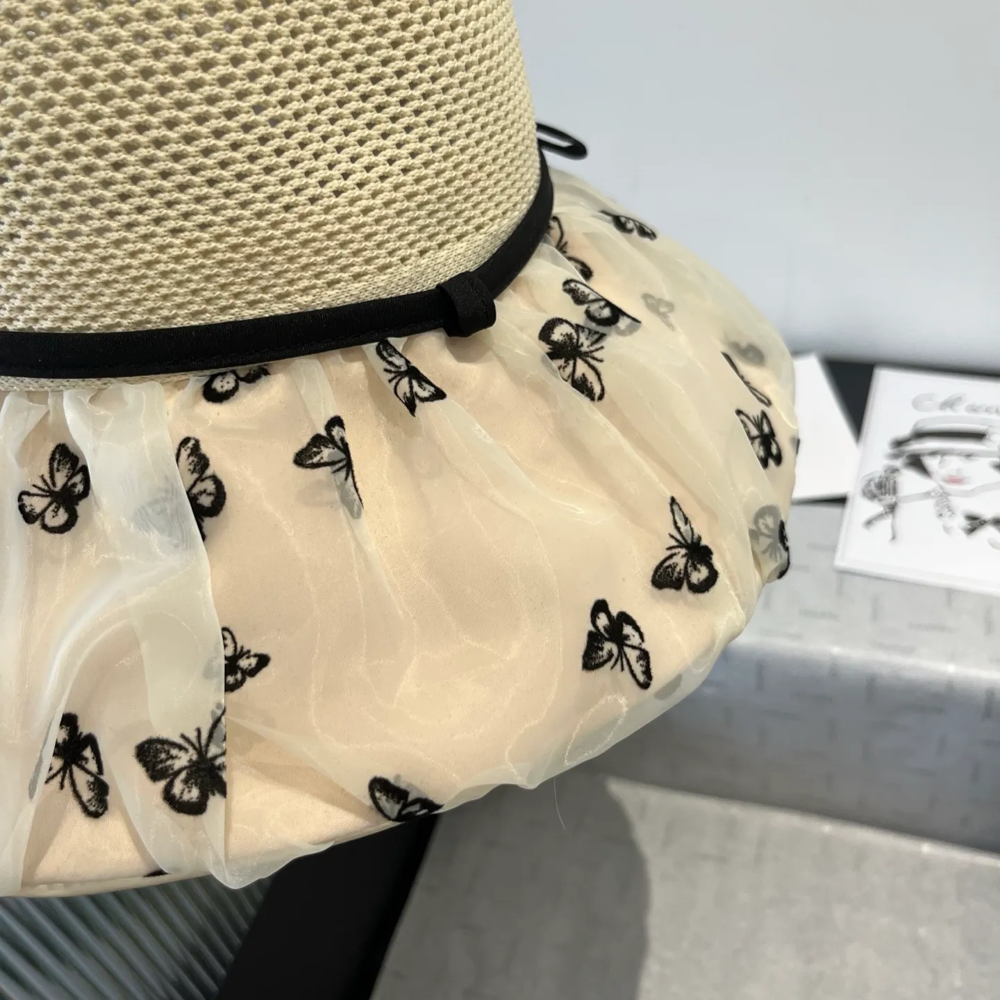 💰120¥ Gucci new lantern hat, sunshade straw hat, anti-UV brim, head circumference 57cm