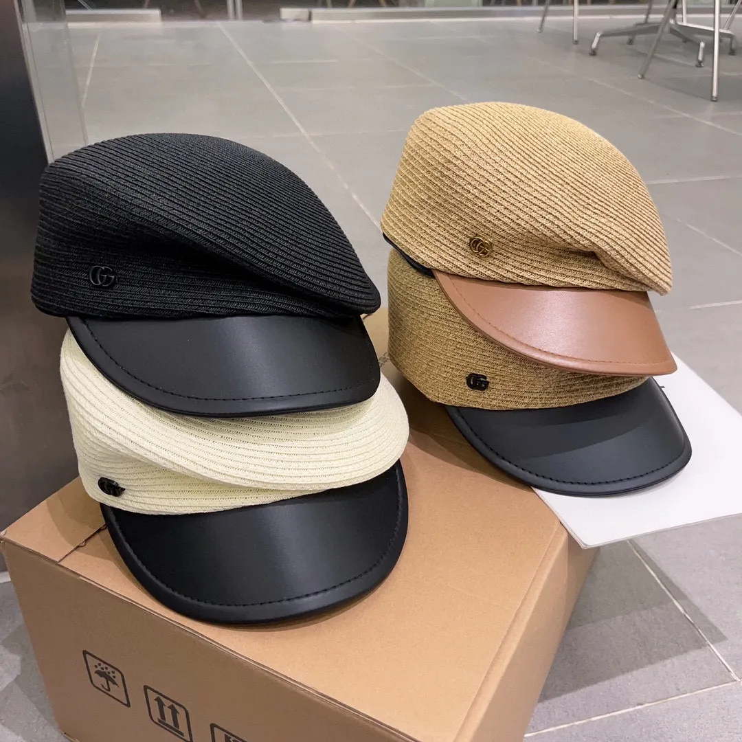 💰110¥ Gucci new duck bill army hat, PU brim, fashionable sun hat, irregular tailoring design, four colors, head circumference 57cm