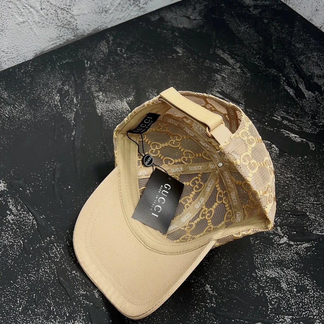 🉐60 Gucci 🆕Thin lace mesh hollow breathable baseball hat. Versatile peaked hat for summer sun protection, suitable for men and women