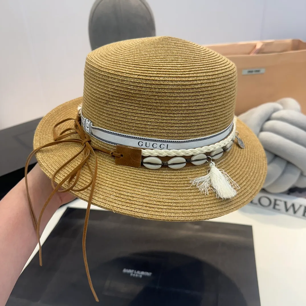 P90 Gucci new straw hat, made of paper fiber straw, advanced customization, head circumference 57cm