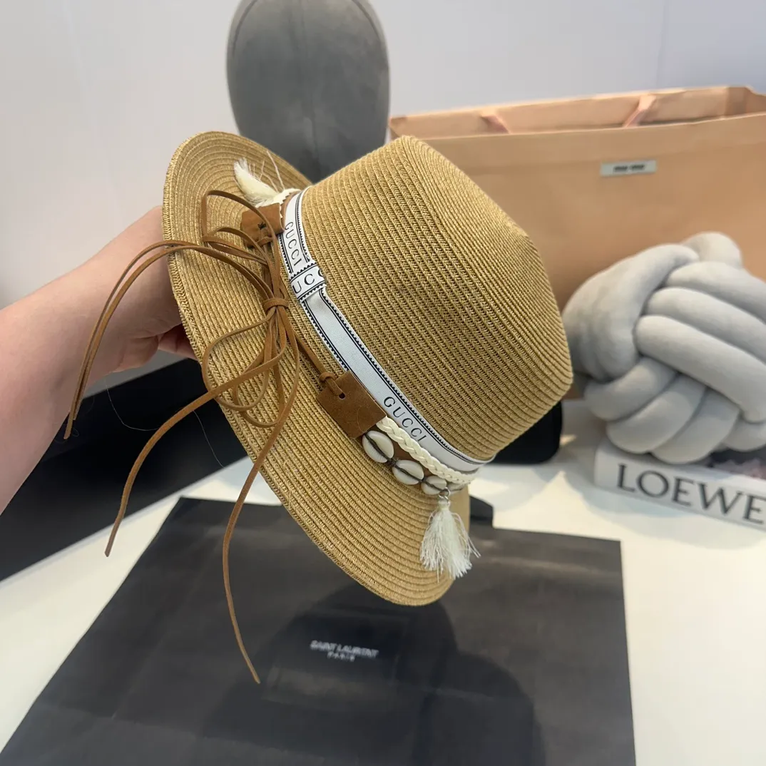 P90 Gucci new straw hat, made of paper fiber straw, advanced customization, head circumference 57cm