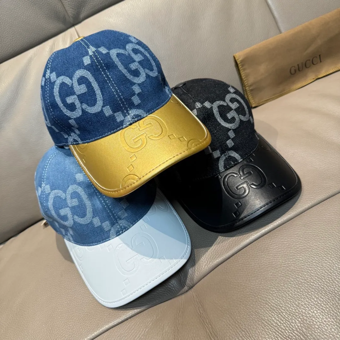 P90, Gucci (Gucci) new original baseball cap, large double G leather, best-selling model at the counter, 1:1 mold customization, original canvas fabric + first-layer cowhide, fashionable and handsome! The quality is great, the basic head circumference is 56cm, and the patch is adjustable.