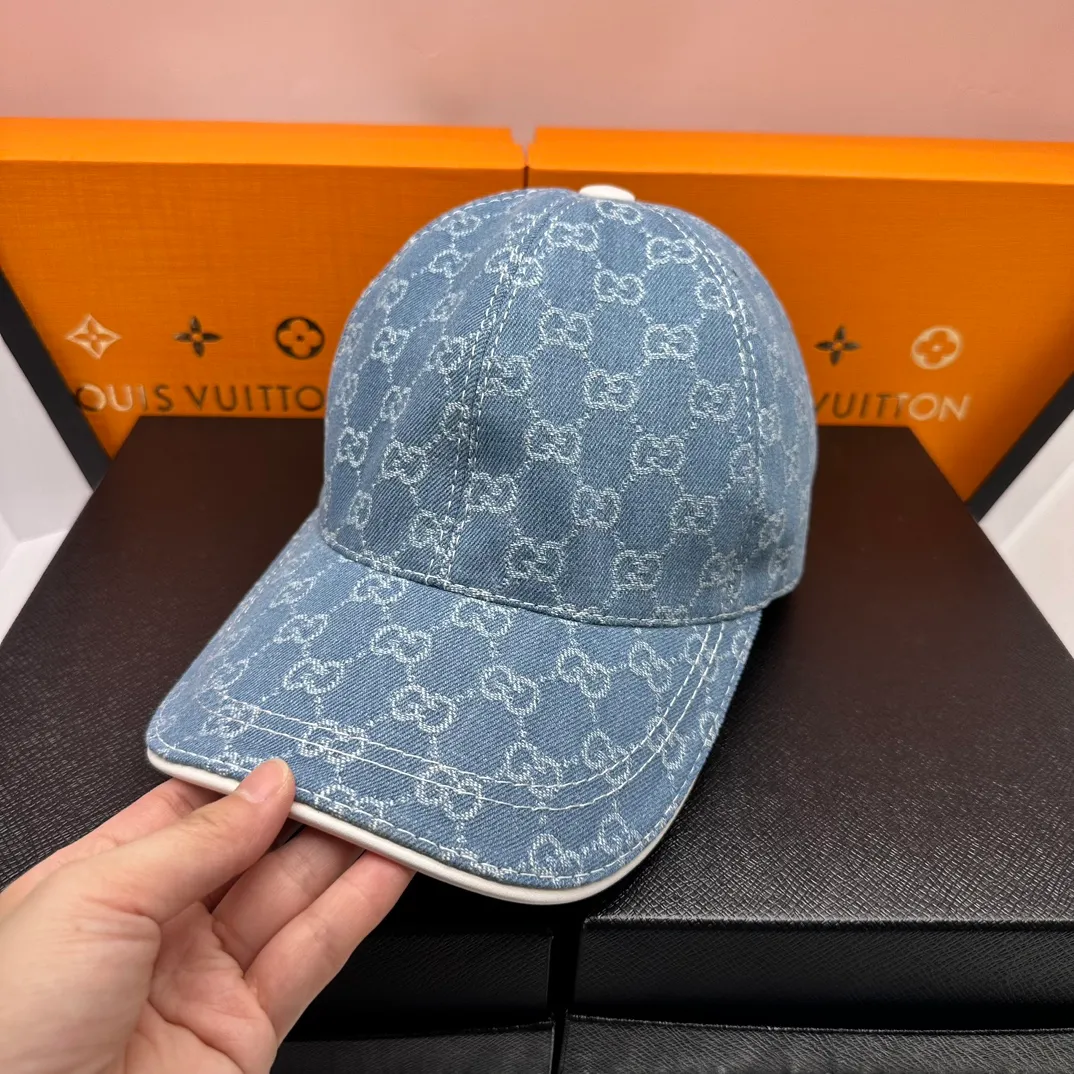P90 new model has arrived! Gucci Double G denim jacquard, retro design, original denim fabric, the highest version, top original order, excellent quality, the same baseball cap as the official website, taken in kind, ready to ship quickly