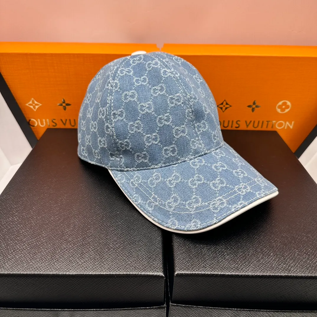 P90 new model has arrived! Gucci Double G denim jacquard, retro design, original denim fabric, the highest version, top original order, excellent quality, the same baseball cap as the official website, taken in kind, ready to ship quickly